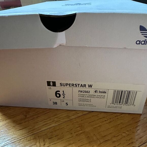 Adidas Original Superstar in White and Signal Pink size 6.5 Womens VGUC - Picture 8 of 12